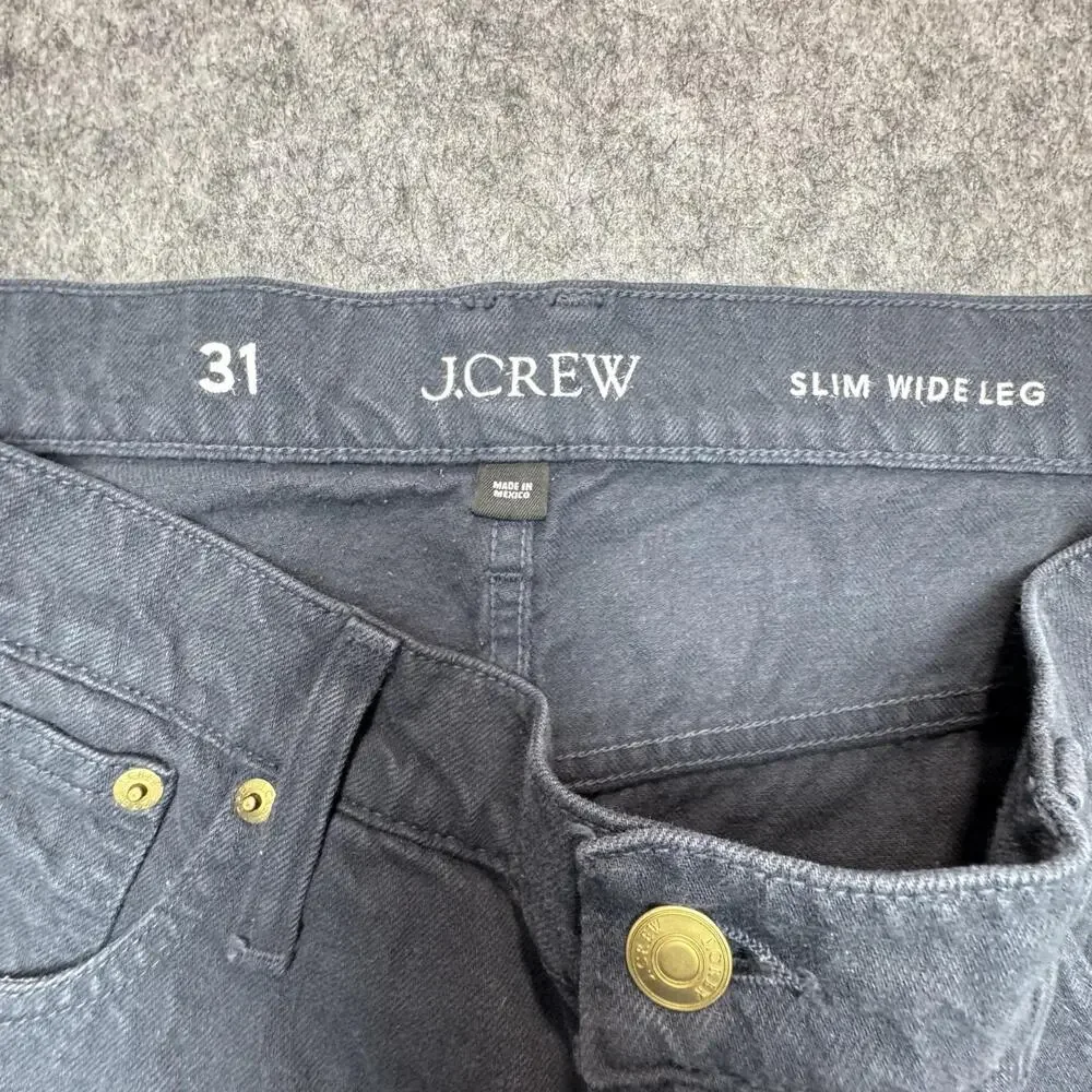 J.Crew Jeans Mens 31x25 Gray Wide Leg Denim Casual Pants Charcoal y2k Baggy